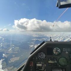 Flugwegposition um 13:40:21: Aufgenommen in der Nähe von 39034 Toblach, Südtirol, Italien in 3690 Meter